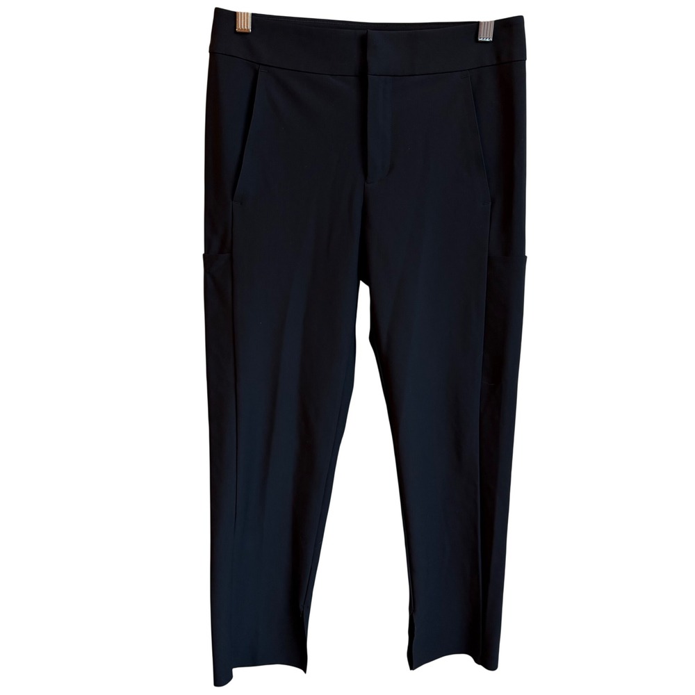 Athleta Stellar Crop Trouser Pants Women's 4 Black Stretch Minimalist Athleisure
